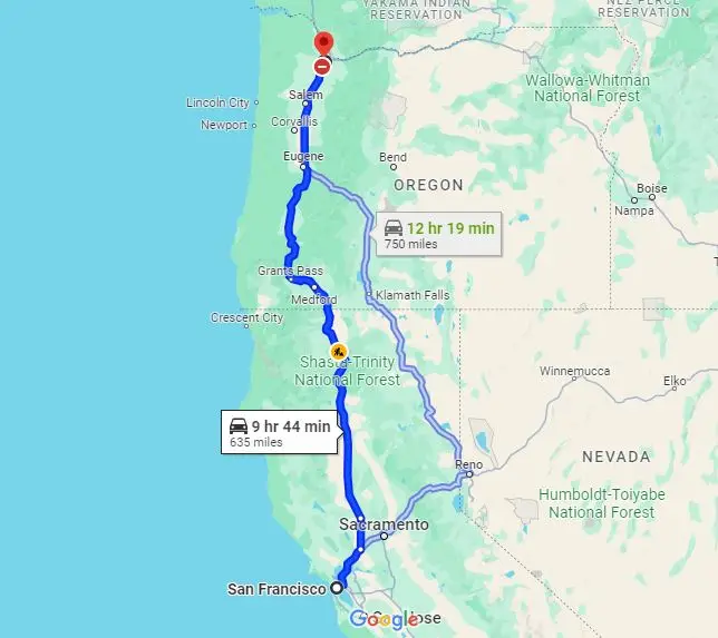Road Trip from San Francisco to Portland