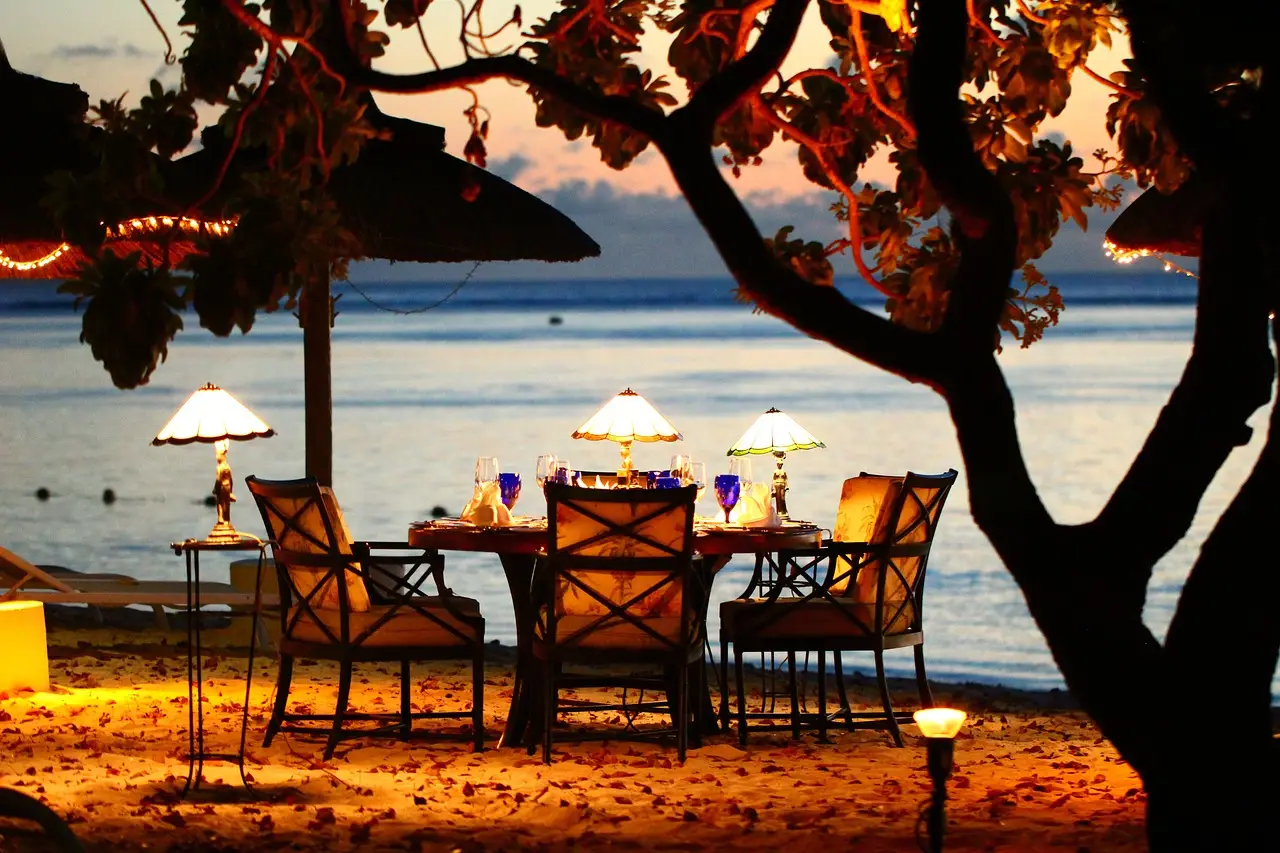 Romantic dinner in the beach